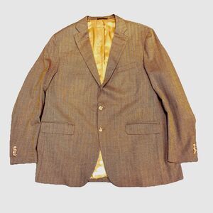 ESCORIAL ROYAL LABEL COLLECTION 51R Luxury Wool Herringbone Blazer Sport Coat